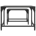 Nesting Coffee Tables 2 pcs with Black Glass Top Steel - Bargainia.com - 