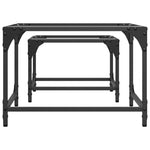 Nesting Coffee Tables 2 pcs with Transparent Glass Top Steel - Bargainia.com - 