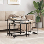 Nesting Coffee Tables 2 pcs with Transparent Glass Top Steel - Bargainia.com - 