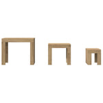 Nesting Coffee Tables 3 pcs Artisian Oak Engineered Wood - Bargainia.com - 