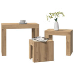 Nesting Coffee Tables 3 pcs Artisian Oak Engineered Wood - Bargainia.com - 