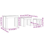 Nesting Coffee Tables 3 pcs Artisian Oak Engineered Wood - Bargainia.com - 