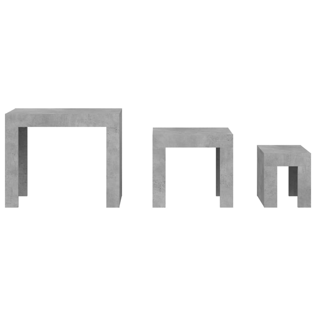 Nesting Coffee Tables 3 pcs Concrete Grey Engineered Wood - Bargainia.com - 8720286610824 - 808544