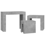Nesting Coffee Tables 3 pcs Concrete Grey Engineered Wood - Bargainia.com - 