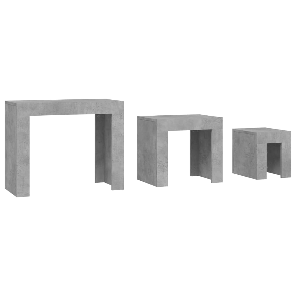 Nesting Coffee Tables 3 pcs Concrete Grey Engineered Wood - Bargainia.com - 8720286610824 - 808544