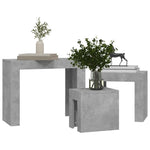 Nesting Coffee Tables 3 pcs Concrete Grey Engineered Wood - Bargainia.com - 