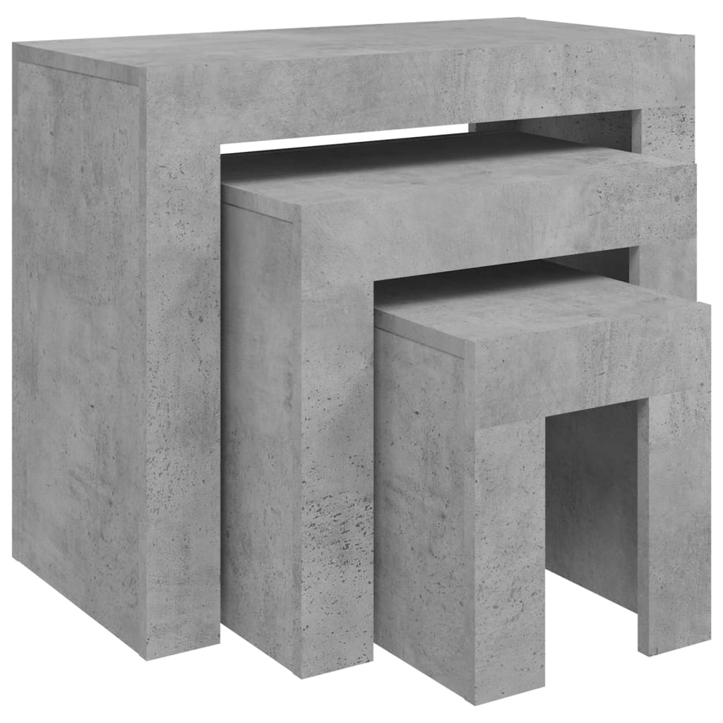 Nesting Coffee Tables 3 pcs Concrete Grey Engineered Wood - Bargainia.com - 8720286610824 - 808544