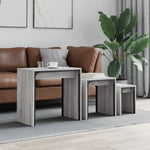 Nesting Coffee Tables 3 pcs Grey Sonoma Engineered Wood - Bargainia.com - 