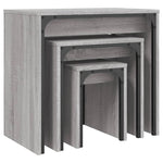 Nesting Coffee Tables 3 pcs Grey Sonoma Engineered Wood - Bargainia.com - 