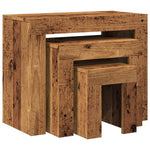 Nesting Coffee Tables 3 pcs Old Wood Engineered Wood - Bargainia.com - 