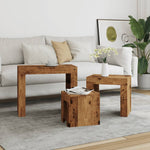 Nesting Coffee Tables 3 pcs Old Wood Engineered Wood - Bargainia.com - 