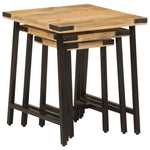 Nesting Coffee Tables 3 pcs Solid Wood Mango and Iron - Bargainia.com - 