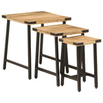 Nesting Coffee Tables 3 pcs Solid Wood Mango and Iron - Bargainia.com - 