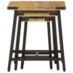 Nesting Coffee Tables 3 pcs Solid Wood Mango and Iron - Bargainia.com - 