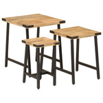 Nesting Coffee Tables 3 pcs Solid Wood Mango and Iron - Bargainia.com - 