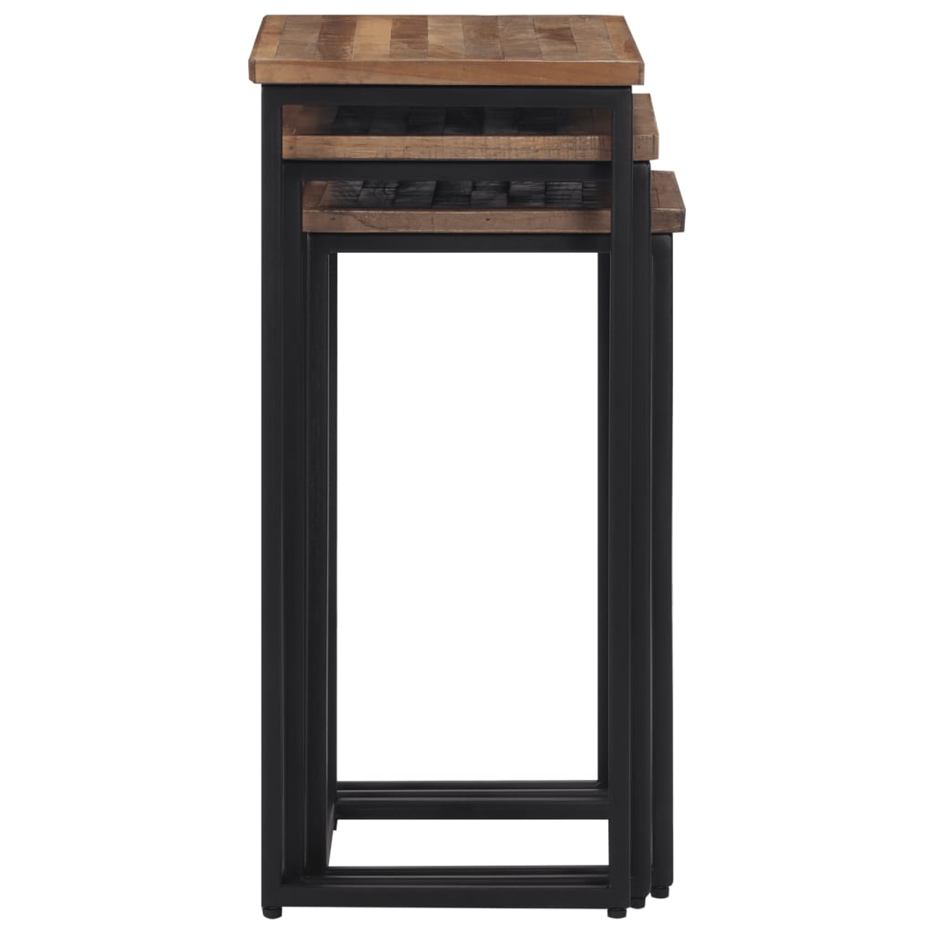 Nesting Coffee Tables 3 pcs Solid Wood Teak - Bargainia.com - 