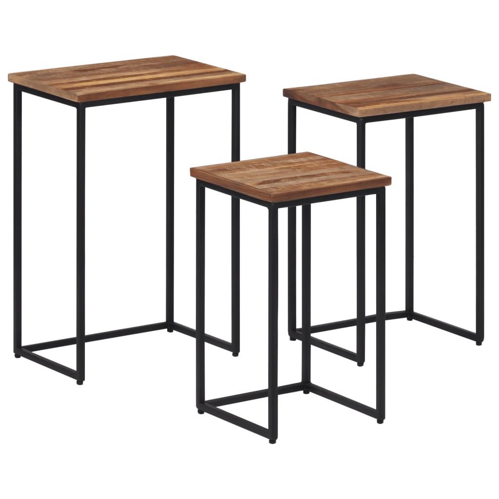 Nesting Coffee Tables 3 pcs Solid Wood Teak - Bargainia.com - 