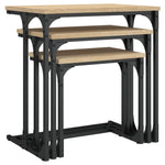Nesting Coffee Tables 3 pcs Sonoma Oak Engineered Wood - Bargainia.com - 