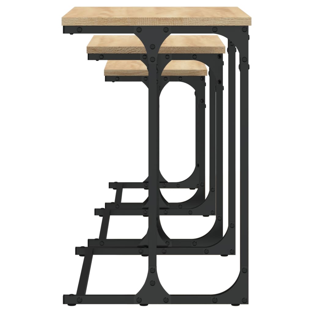 Nesting Coffee Tables 3 pcs Sonoma Oak Engineered Wood - Bargainia.com - 