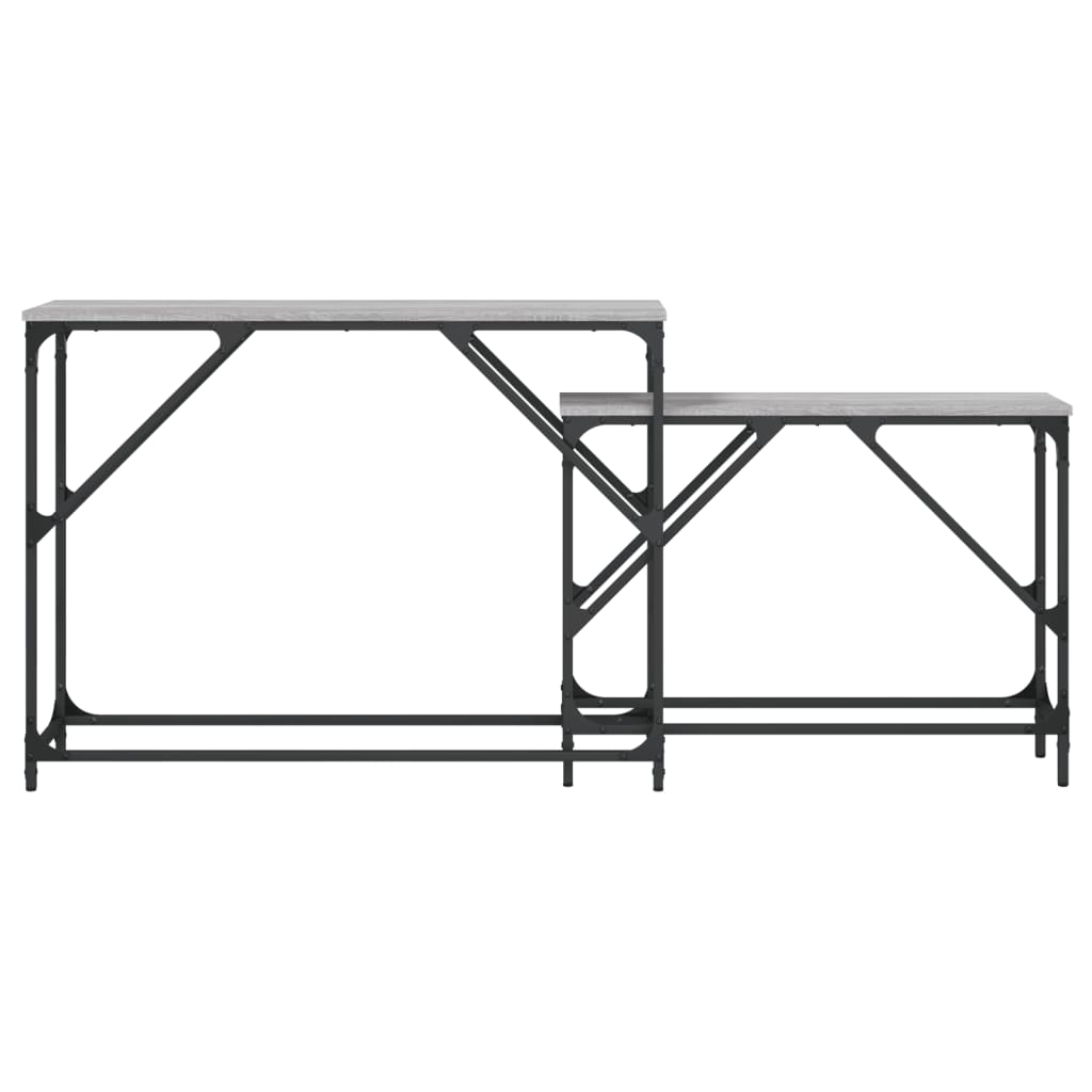 Nesting Console Tables 2 pcs Grey Sonoma Engineered Wood - Bargainia.com - 