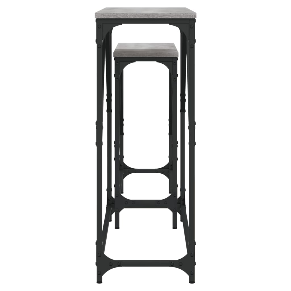 Nesting Console Tables 2 pcs Grey Sonoma Engineered Wood - Bargainia.com - 