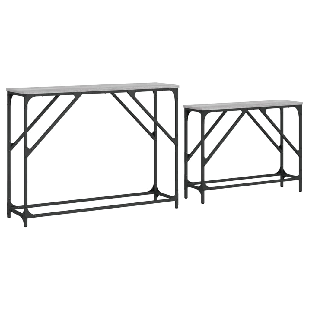 Nesting Console Tables 2 pcs Grey Sonoma Engineered Wood - Bargainia.com - 