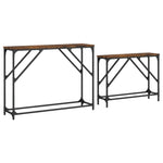 Nesting Console Tables 2 pcs Smoked Oak Engineered Wood - Bargainia.com - 