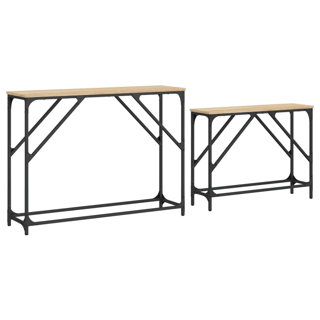 Nesting Console Tables 2 pcs Sonoma Oak Engineered Wood - Bargainia.com - 