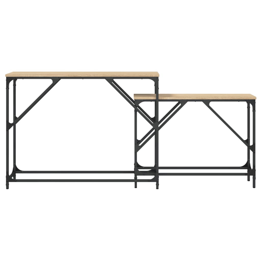 Nesting Console Tables 2 pcs Sonoma Oak Engineered Wood - Bargainia.com - 