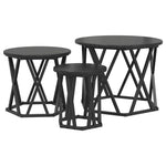 Nesting Side Table 3 pcs Black oak 53 x 53 x 40 cm - Bargainia.com - 