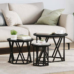 Nesting Side Table 3 pcs Black oak 53 x 53 x 40 cm - Bargainia.com - 
