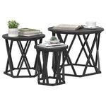 Nesting Side Table 3 pcs Black oak 53 x 53 x 40 cm - Bargainia.com - 