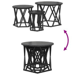 Nesting Side Table 3 pcs Black oak 53 x 53 x 40 cm - Bargainia.com - 
