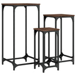 Nesting Side Tables 3 pcs Brown Oak Engineered Wood - Bargainia.com - 