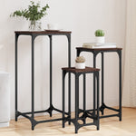 Nesting Side Tables 3 pcs Brown Oak Engineered Wood - Bargainia.com - 
