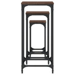 Nesting Side Tables 3 pcs Brown Oak Engineered Wood - Bargainia.com - 