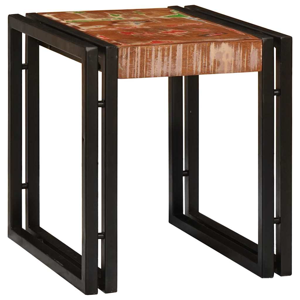 Nesting Table 3 pcs Brown and black Solid reclaimed wood - Bargainia.com - 