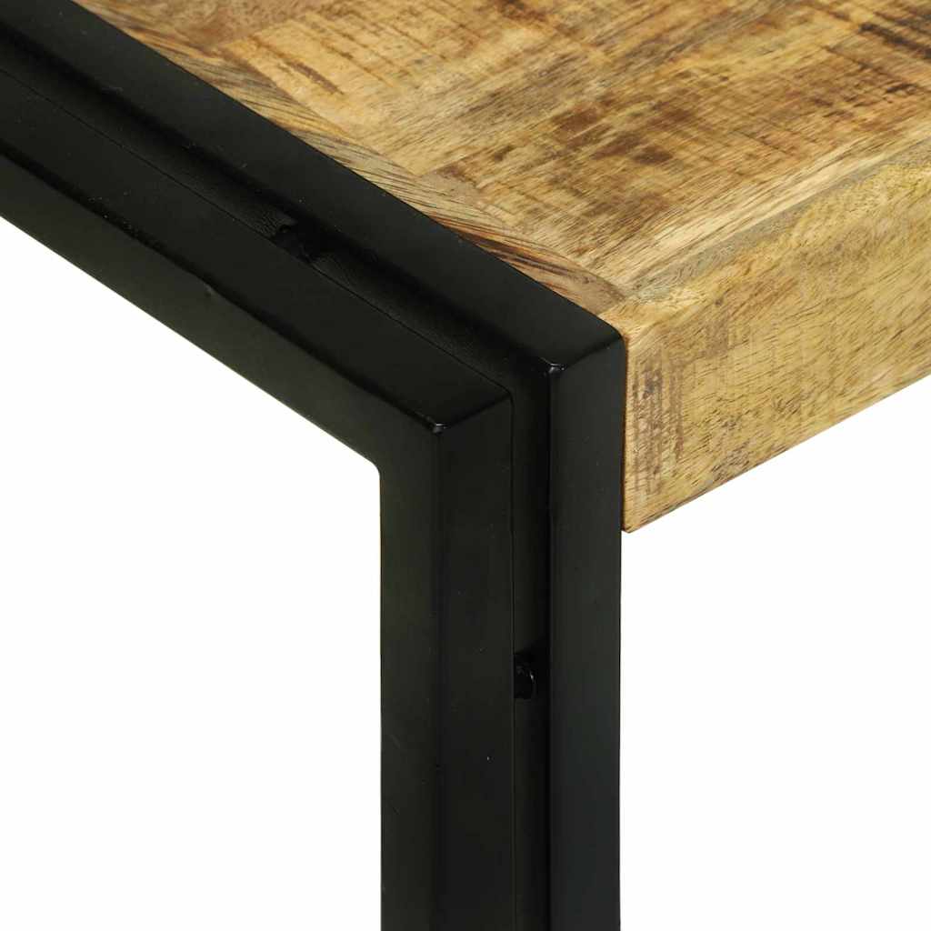Nesting Table 3 pcs Brown and black Solid rough mango wood - Bargainia.com - 