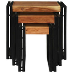 Nesting Table 3 pcs Solid acacia wood and a metal - Bargainia.com - 