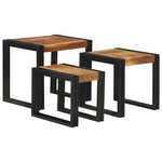 Nesting Table 3 pcs Solid acacia wood and a metal - Bargainia.com - 