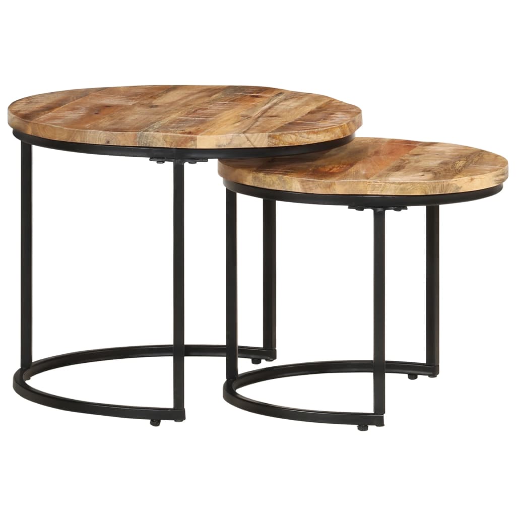 Nesting Tables 2 pcs Rough Mango Wood - Bargainia.com - 8720286668597 - 337999