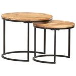 Nesting Tables 2 pcs Solid Acacia Wood - Bargainia.com - 