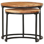 Nesting Tables 2 pcs Solid Acacia Wood - Bargainia.com - 