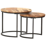 Nesting Tables 2 pcs Solid Acacia Wood - Bargainia.com - 