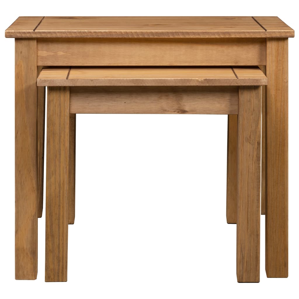 Nesting Tables 2 pcs Solid Pine Wood Panama Range - Bargainia.com - 