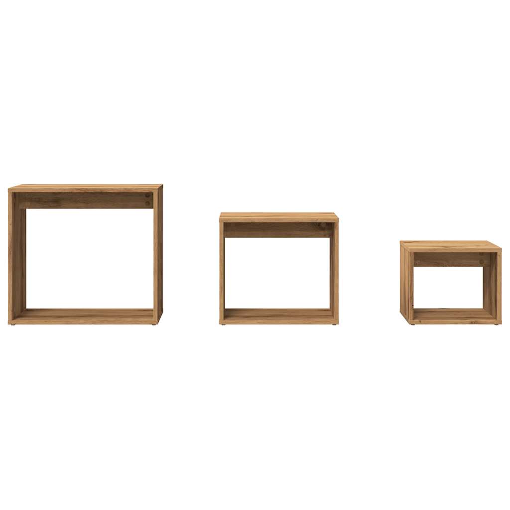 Nesting Tables 3 pcs Artisan Oak Engineered Wood - Bargainia.com - 
