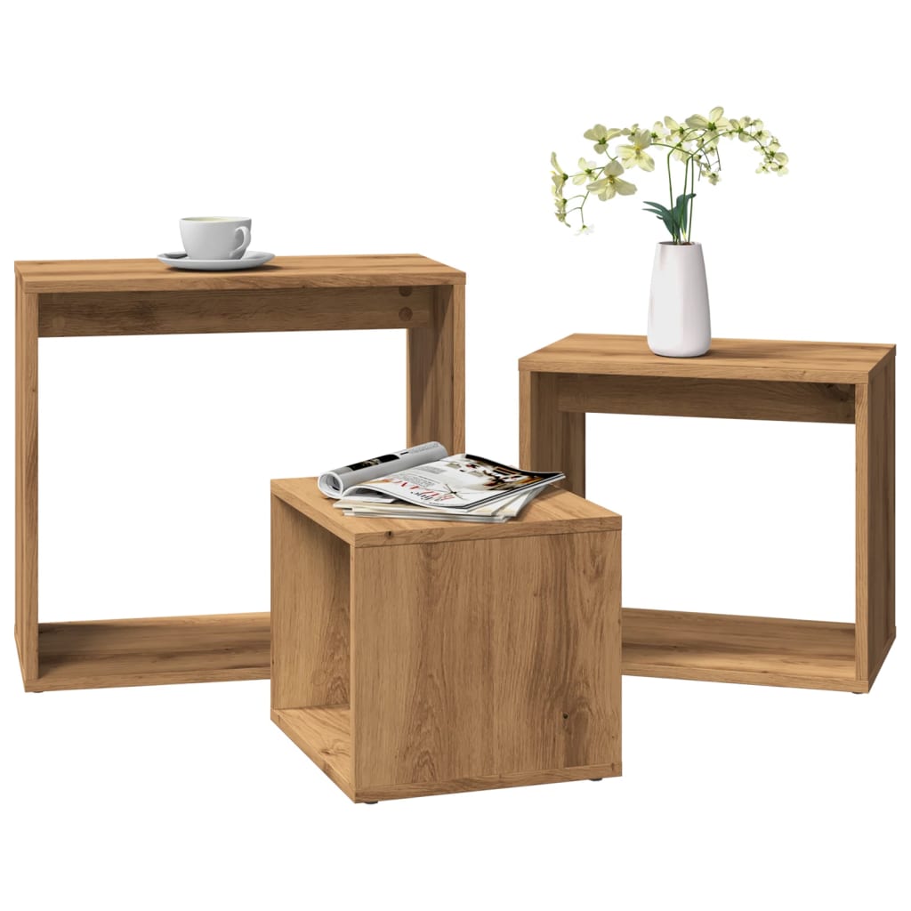 Nesting Tables 3 pcs Artisan Oak Engineered Wood - Bargainia.com - 
