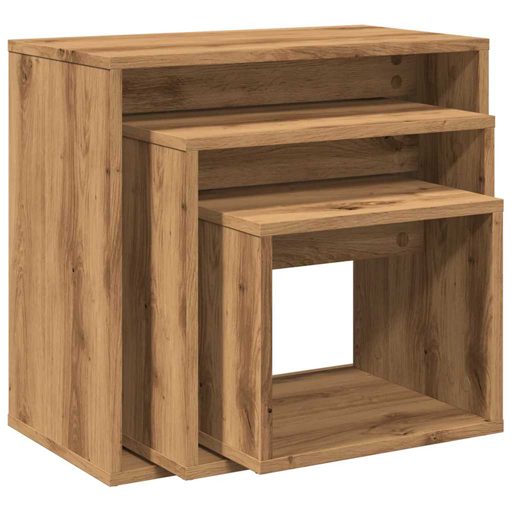 Nesting Tables 3 pcs Artisan Oak Engineered Wood - Bargainia.com - 