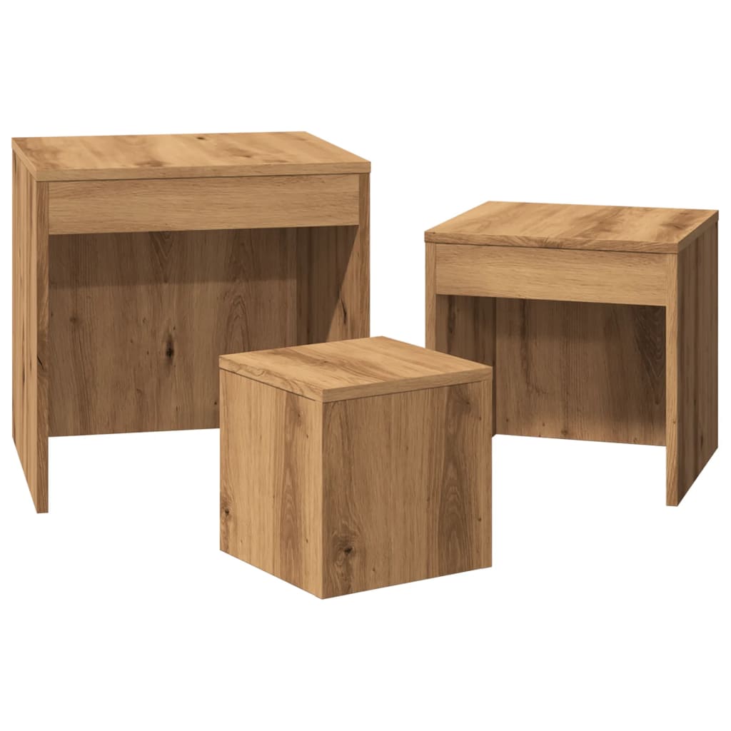 Nesting Tables 3 pcs Artisan Oak Engineered Wood - Bargainia.com - 