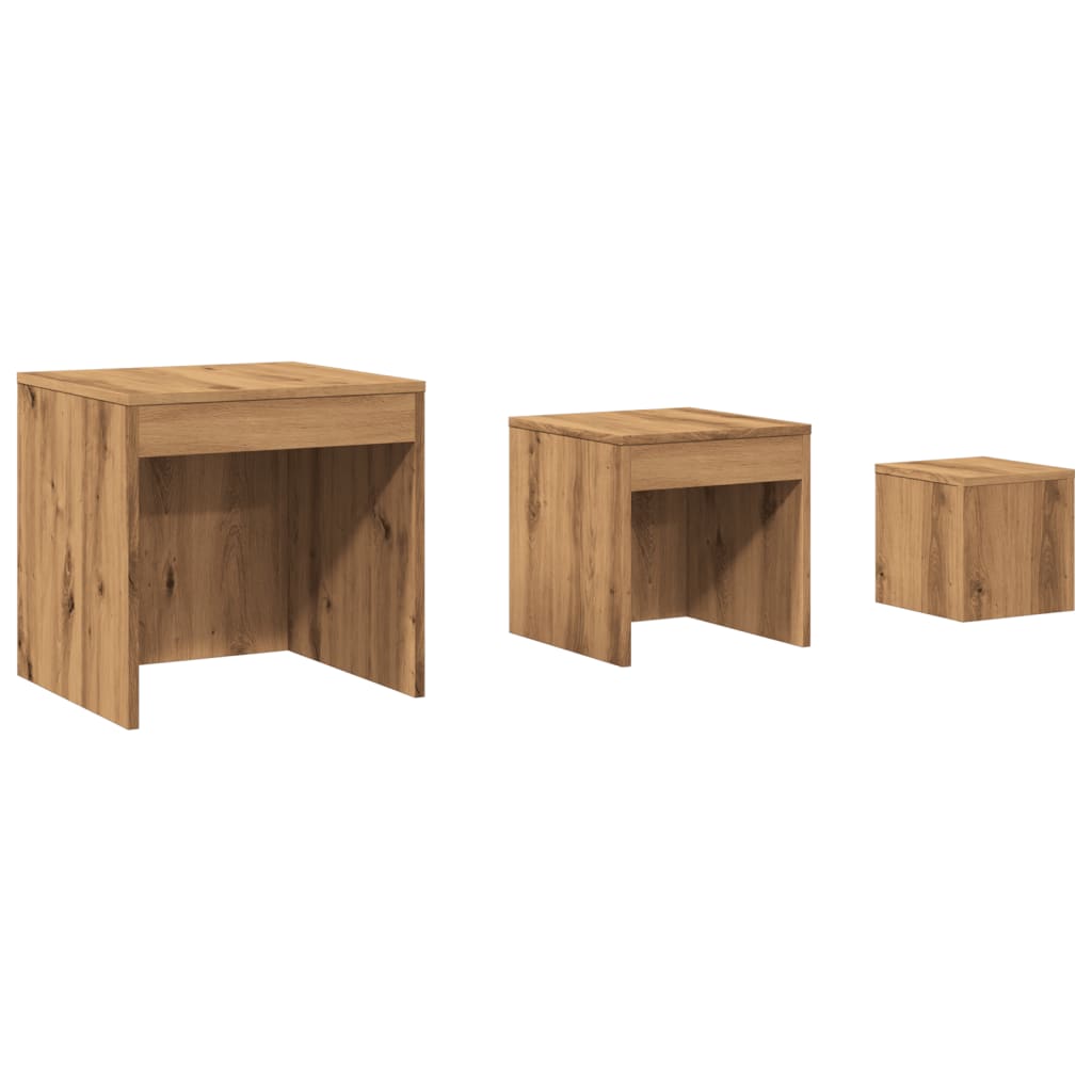 Nesting Tables 3 pcs Artisan Oak Engineered Wood - Bargainia.com - 8721158440402 - 856687